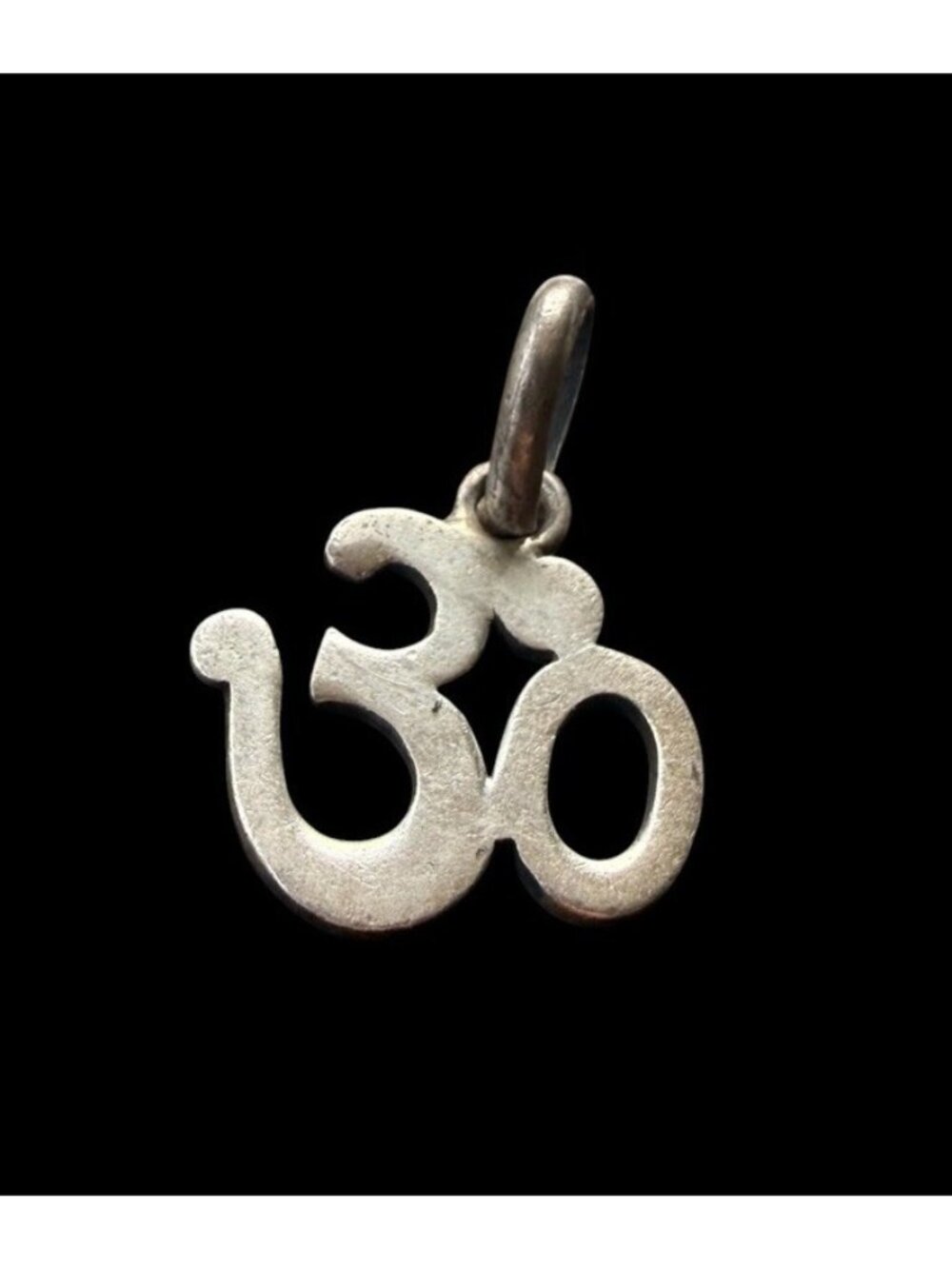 925 Sterling Silver Vintage Om Spiritual Symbol Pendant Dangle Charm
